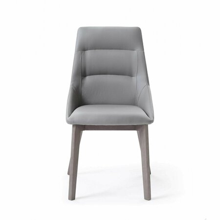 Homeroots Gray Faux Leather & Metal Dining Chair 25 x 20 x 35 in. 370656